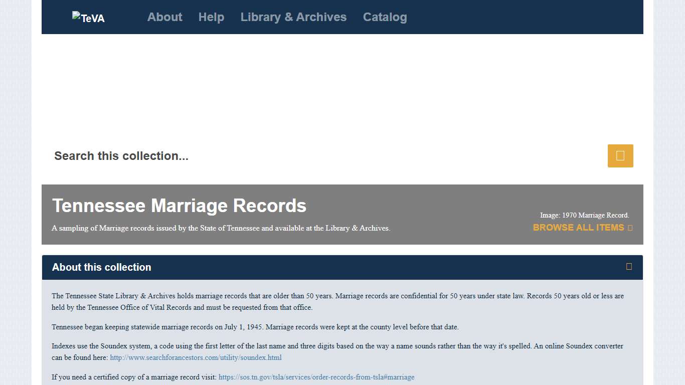 Tennessee Marriage Records
